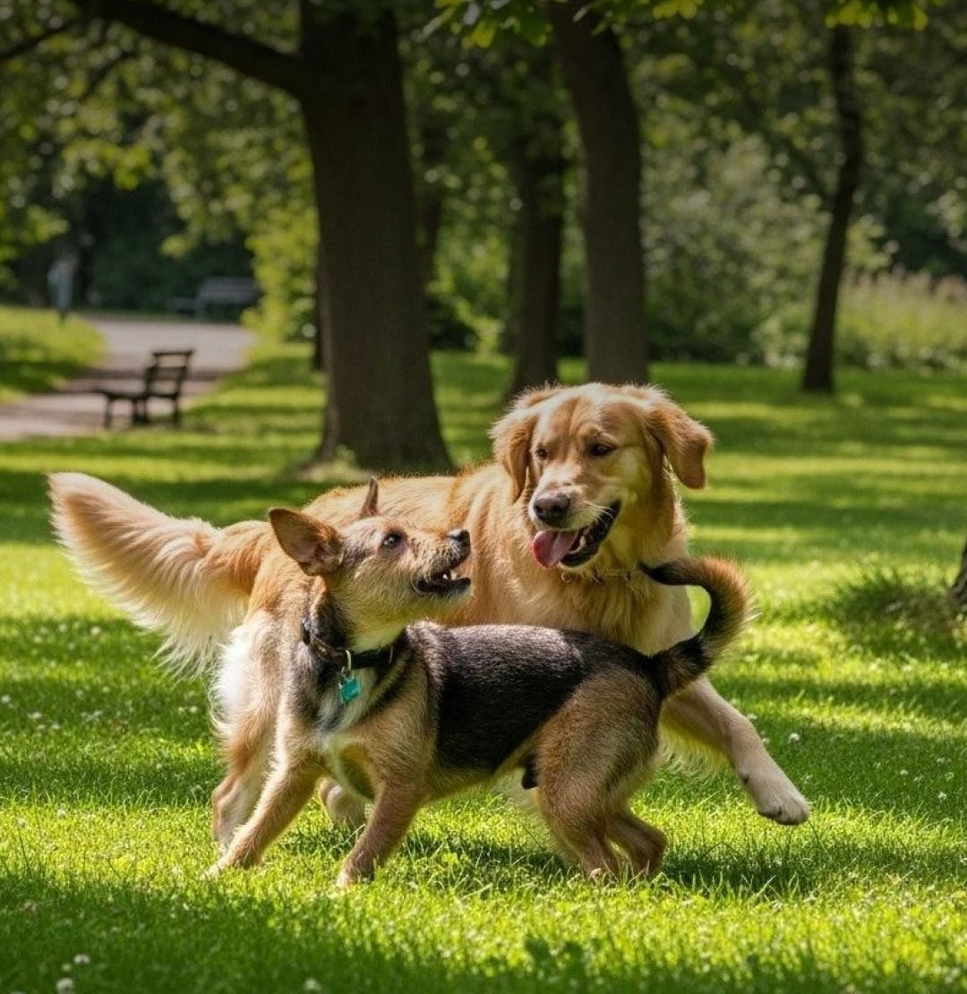 Dogs spending time together outdoors